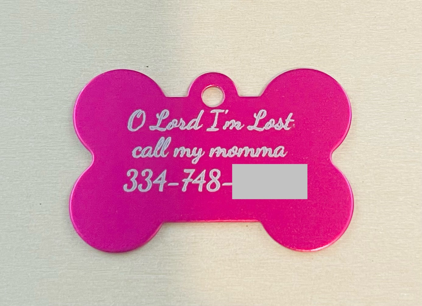 Engraved dog tag