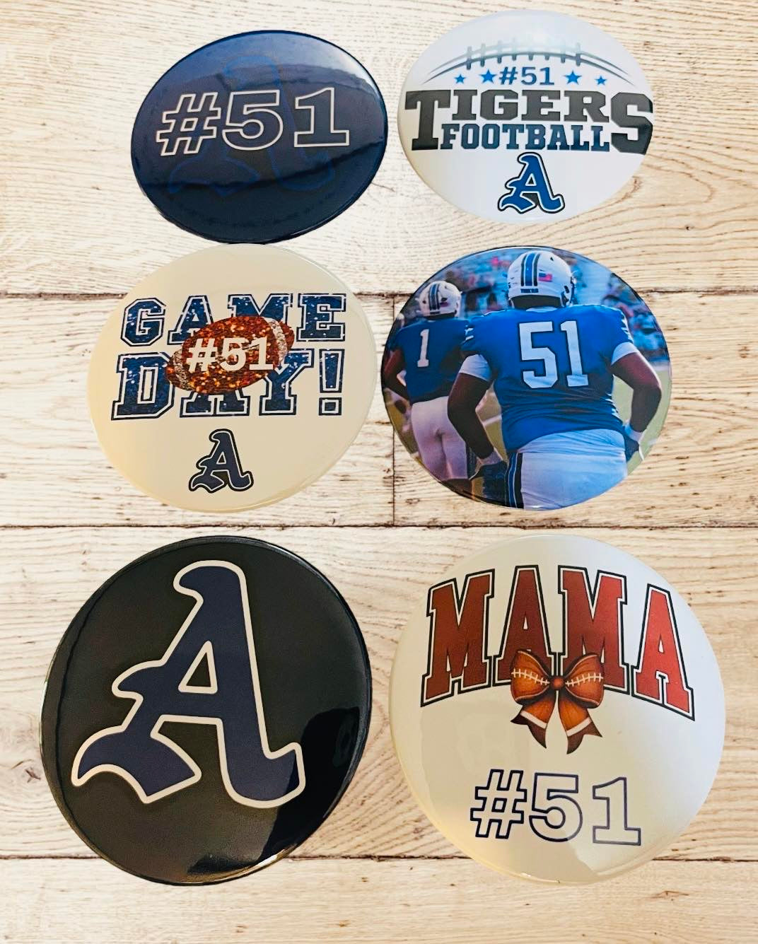 Custom Football buttons